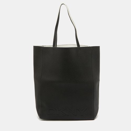 DKNY Black Leather Logo Embossed Shopper Tote - Dkny - Modalova