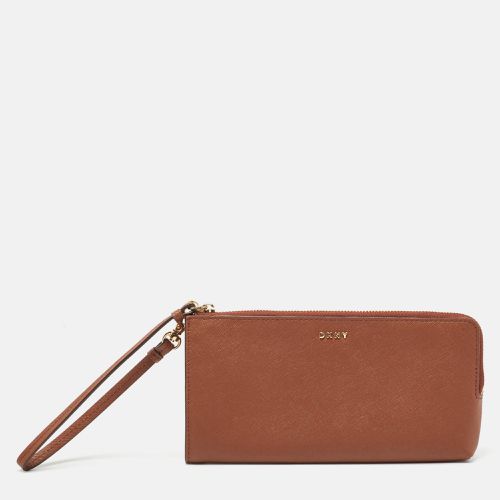 DKNY Brown Leather Wristlet Wallet - Dkny - Modalova