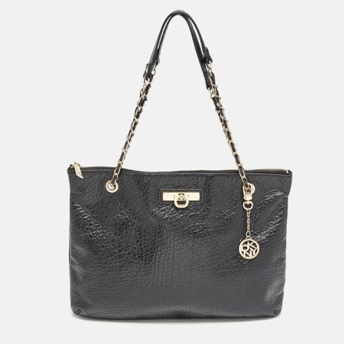 DKNY Black Leather Charm Chain Tote - Dkny - Modalova