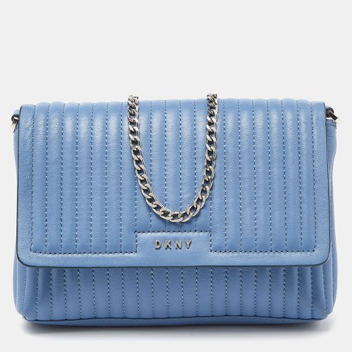 DKNY Blue Pinstripe Quilted Leather Small Gansevoort Flap Shoulder Bag - Dkny - Modalova