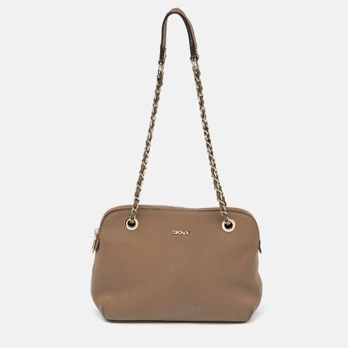 DKNY Beige Leather Bryant Dome Crossbody Bag - Dkny - Modalova