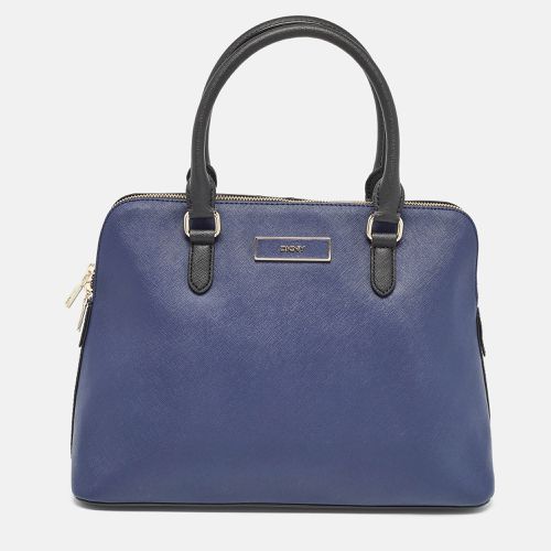 DKNY Dark Blue/Black Leather Dome Satchel - Dkny - Modalova