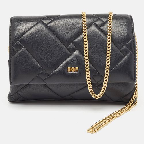 Dkny Black Quilted Leather Willow Chain Clutch - Dkny - Modalova