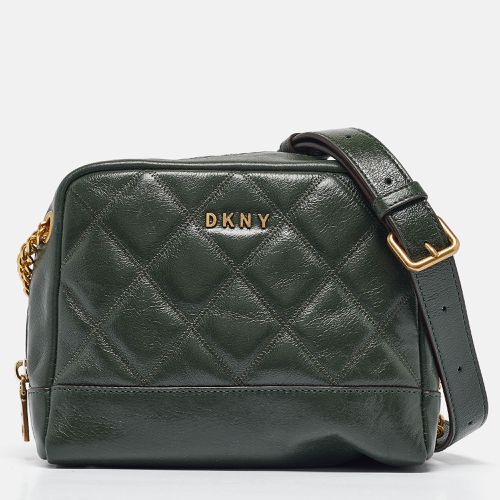 Dkny Green Quilted Glossy Leather Sofia Crossbody Bag - Dkny - Modalova