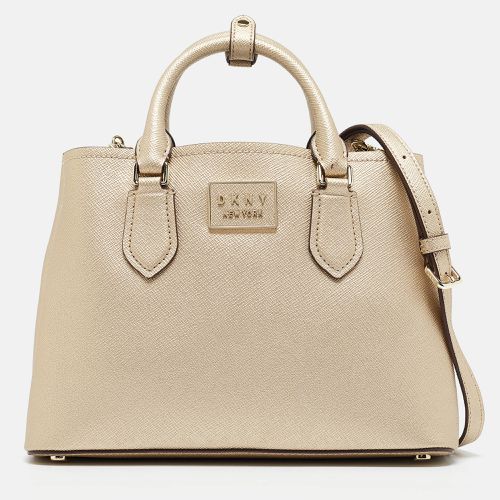 DKNY Gold Leather Medium Bianca Tote - Dkny - Modalova