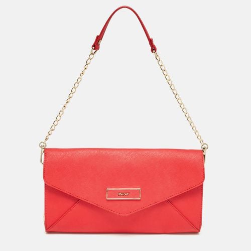 Leather Logo Flap Shoulder Bag - Dkny - Modalova