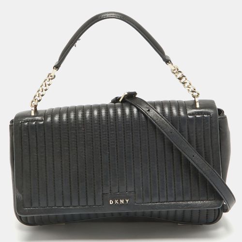 DKNY Black Pinstripe Quilted Leather Gansevoort Top Handle Bag - Dkny - Modalova