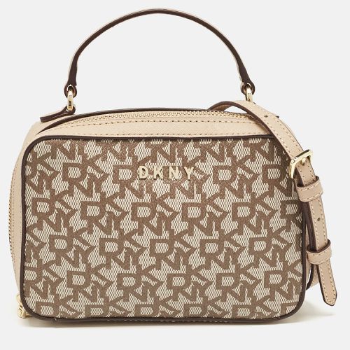 Dkny Beige Monogram Coated Canvas and Leather Top Handle Bag - Dkny - Modalova