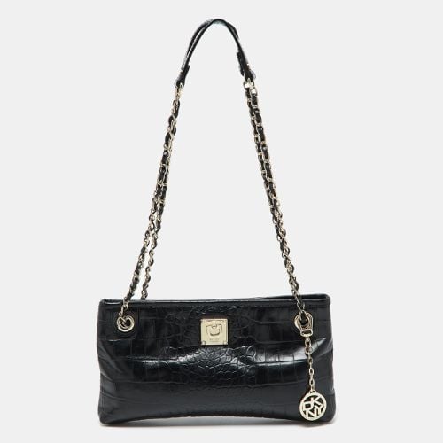 Croc Embossed Leather Shoulder Bag - Dkny - Modalova