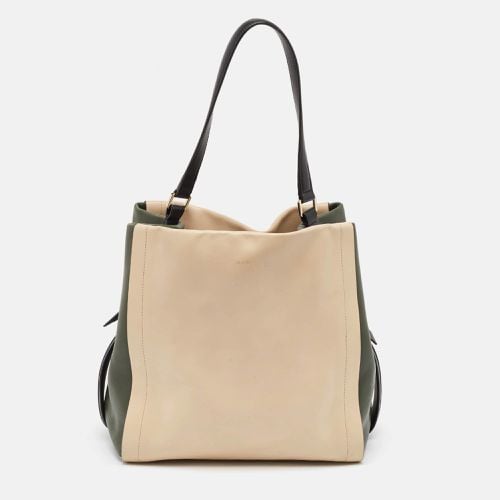 DKNY Beige/Fatigue Green Leather Hobo - Dkny - Modalova