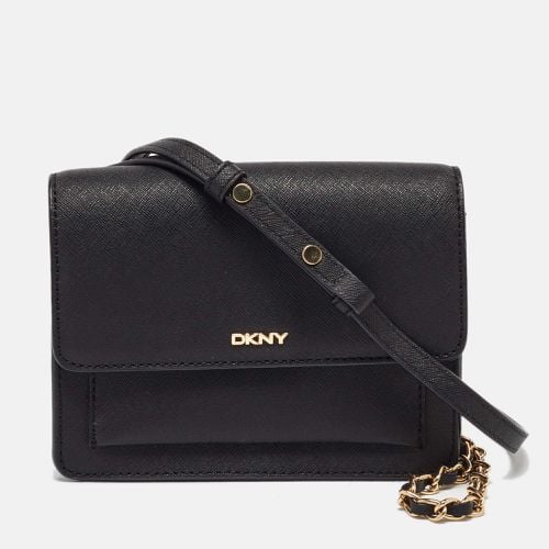 DKNY Black Saffiano Leather Flap Chain Shoulder Bag - Dkny - Modalova