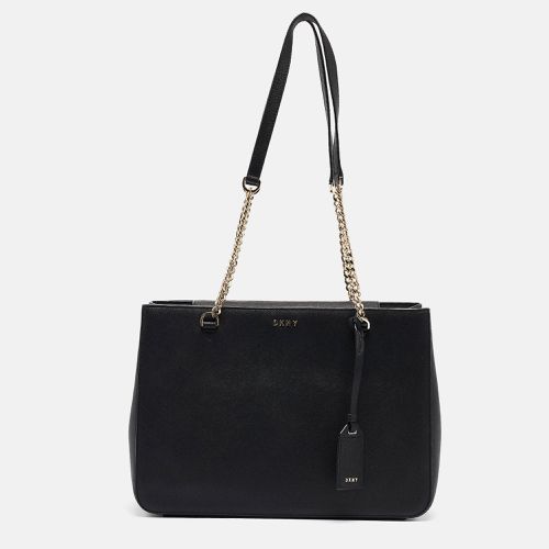 Dkny Black Leather Bryant Park Chain Tote - Dkny - Modalova