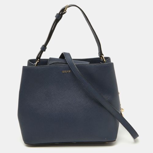 DKNY Navy Blue Saffiano Leather Bryant Park Bucket Bag - Dkny - Modalova