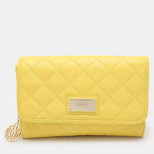 Dkny Yellow Quilted Leather Flap Shoulder Bag - Dkny - Modalova