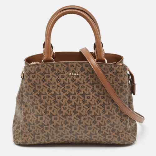 DKNY Brown Signature Coated Canvas Satchel - Dkny - Modalova