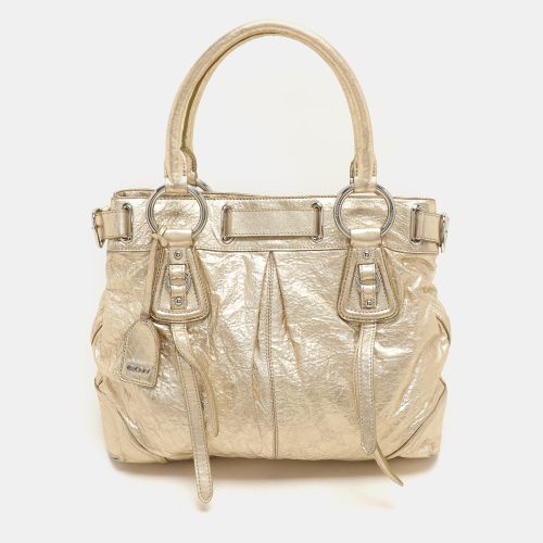 DKNY Gold Crinkled Leather Tote - Dkny - Modalova