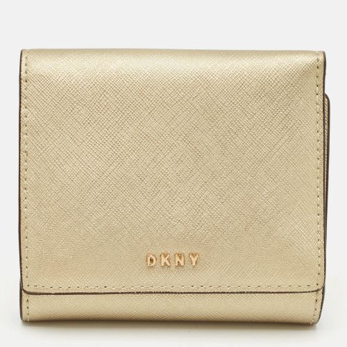 Dkny Gold Leather Trifold Wallet - Dkny - Modalova