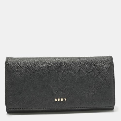 DKNY Black Leather Continental Flap Wallet - Dkny - Modalova