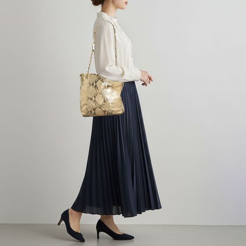 Python Embossed Suede Chain Shoulder Bag - Dkny - Modalova