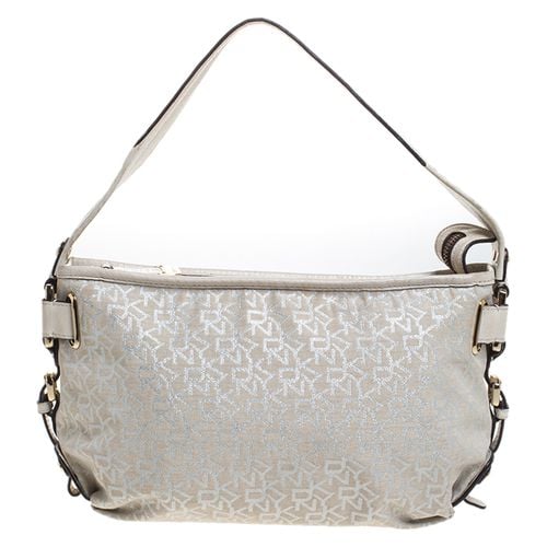 Dkny Ivory Signature Fabric and Leather Shoulder Bag - Dkny - Modalova