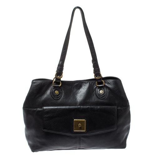 Dkny Black Leather Turnlock Pocket Tote - Dkny - Modalova