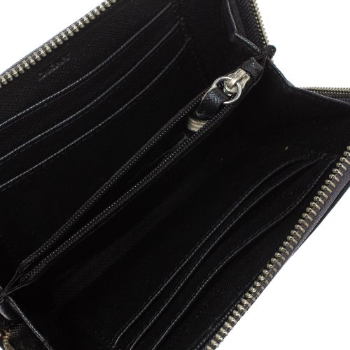 Black Monogram Canvas and Leather Zip Around Wallet - Dkny - Modalova