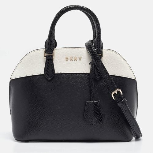 Dkny Black/White Leather Bobi Satchel - Dkny - Modalova