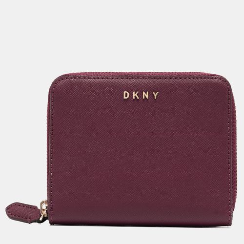 DKNY Burgundy Leather Vela Zip Around Wallet - Dkny - Modalova