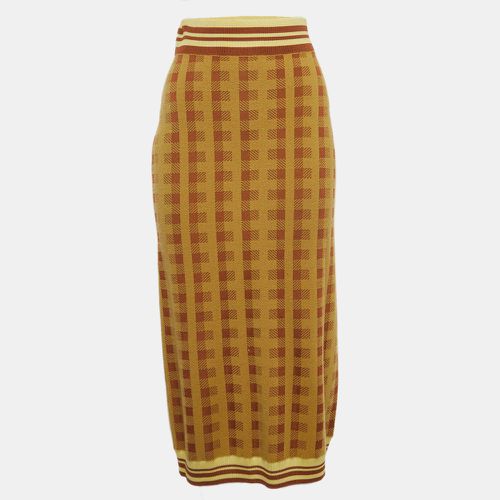 Brown Checked Knit Midi Skirt M - Dries van Noten - Modalova