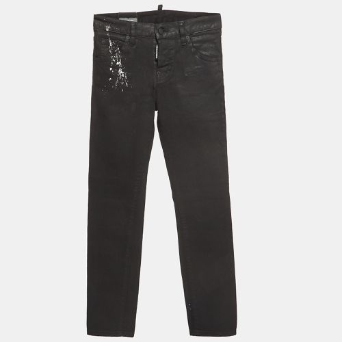 Dsquared2 Black Paint Splash Denim Straight-Leg Jeans M Waist 29'' - Dsquared2 - Modalova