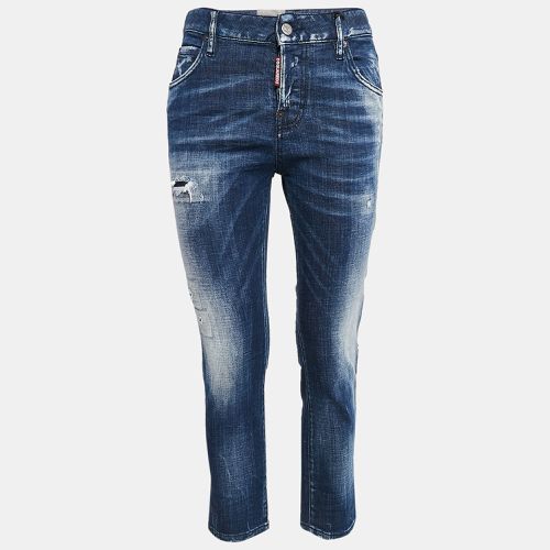 Dsqaured2 Blue Washed Denim Cool Girl Cropped Jeans S Waist 32" - Dsquared2 - Modalova