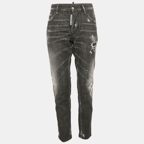 Dsquared2 Black Distressed Denim Dan Jeans S Waist 30" - Dsquared2 - Modalova