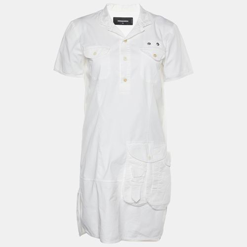 Dsquared2 White Cotton Button Front Shift Dress M - Dsquared2 - Modalova