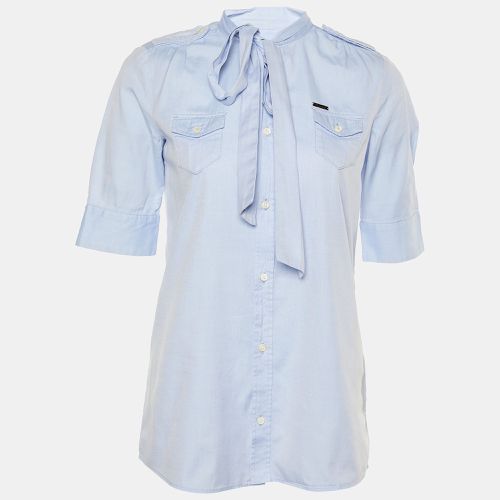 Dsquared2 Blue Cotton Bow Tie Button Front Shirt M - Dsquared2 - Modalova