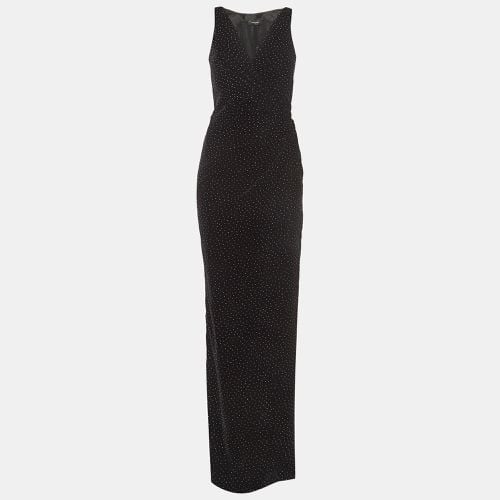 Dsquared2 Black Velvet Glitter Detail Sleeveless Wrap Dress M - Dsquared2 - Modalova