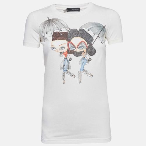 Dsquared2 White Print Cotton Short Sleeve T-Shirt S - Dsquared2 - Modalova