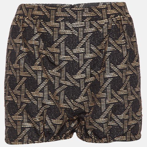 Dsquared2 Black/Brown Wicker Woven Jacquard Frayed Detail Shorts M - Dsquared2 - Modalova