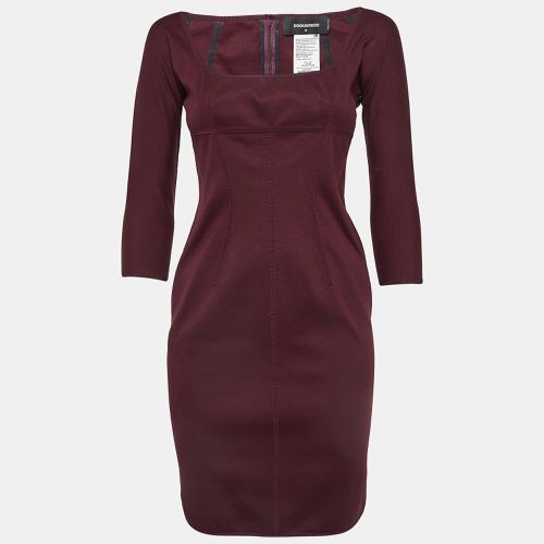 Dsquared2 Burgundy Cotton Knit Mini Dress M - Dsquared2 - Modalova