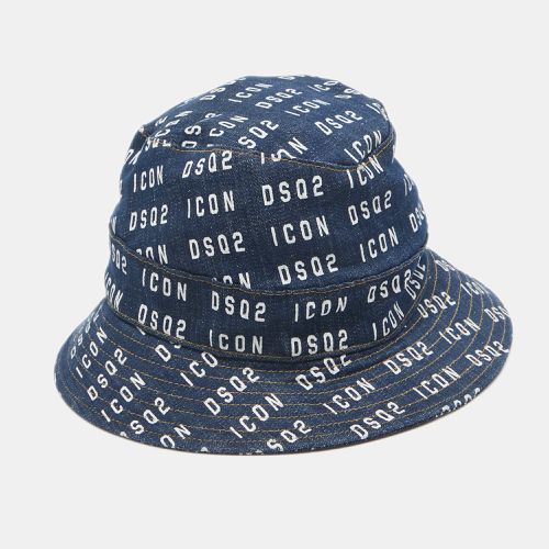 Dsquared2 Blue Logo Print Denim Bucket Hat - Dsquared2 - Modalova