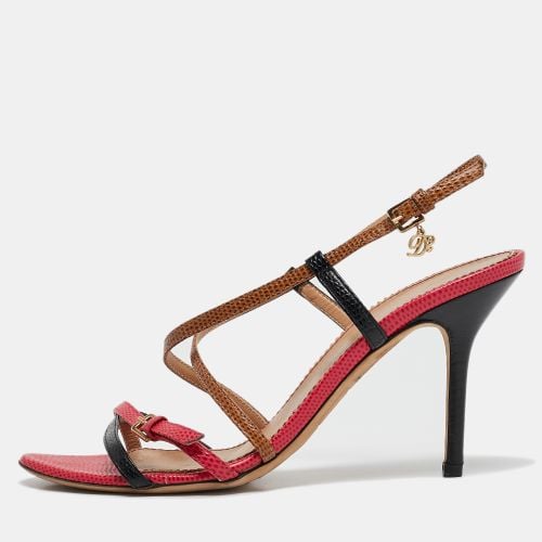 Dsquared2 Multicolor Lizard Embossed Leather Slingback Sandals Size 38 - Dsquared2 - Modalova