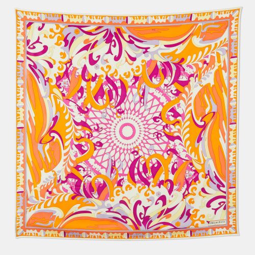 Emilio Pucci Orange/Pink Iride Print Silk Scarf - Emilio Pucci - Modalova