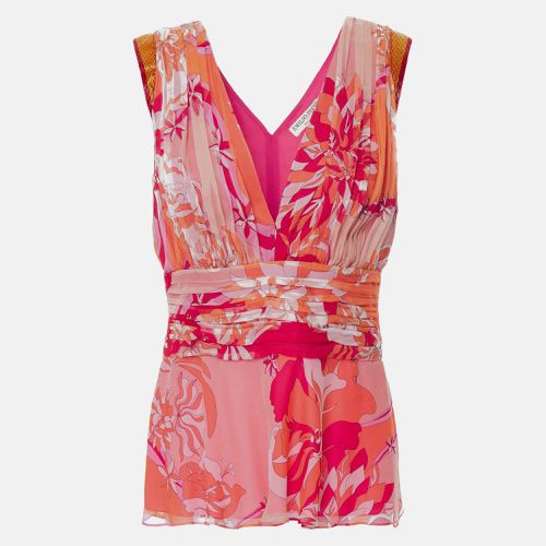 Emilio Pucci Pink Printed Silk Embellished Top M (IT 42) - Emilio Pucci - Modalova