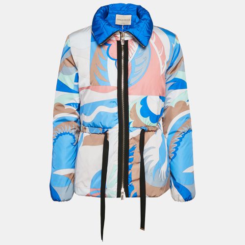 Emilio Pucci Blue Fluilio Print Nylon Down Jacket S - Emilio Pucci - Modalova