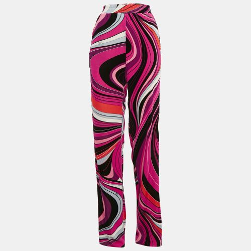 Emilio Pucci Pink/Multicolor Printed Velvet Jersey Pants M - Emilio Pucci - Modalova