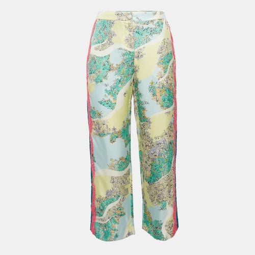 Emilio Pucci Multicolor Printed Satin Lace Trim Trousers S - Emilio Pucci - Modalova