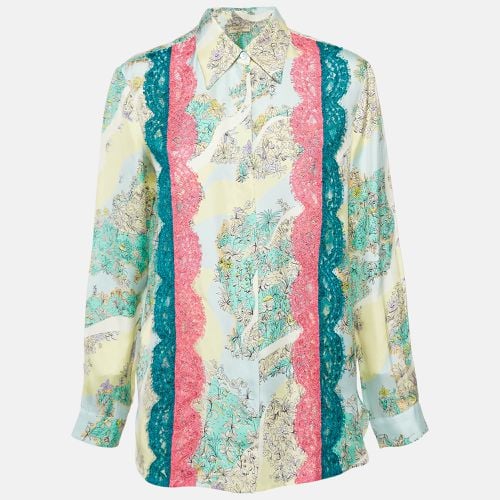 Floral Print Silk Lace Trim Shirt S - Emilio Pucci - Modalova