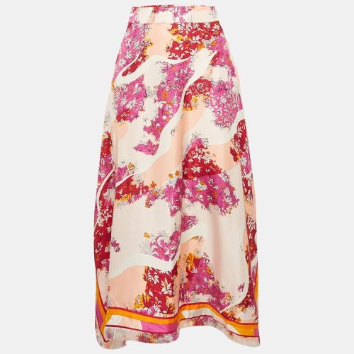 Emilio Pucci Multicolor Silk Asymmetric Fringed Midi Skirt S - Emilio Pucci - Modalova