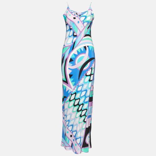 Pucci Blue Vivara Print Silk Sleeveless Maxi Dress M - Emilio Pucci - Modalova