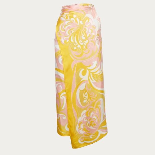 Emilio Pucci Pink/Yellow Albizia Print Silk Sarong M - Emilio Pucci - Modalova