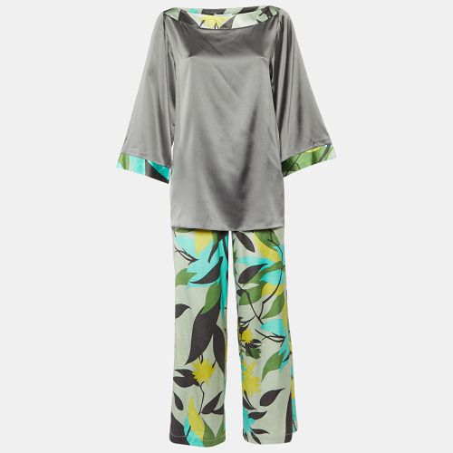 Emilio Pucci Green/Grey Printed Silk Satin Co-Ord Set S/M - Emilio Pucci - Modalova